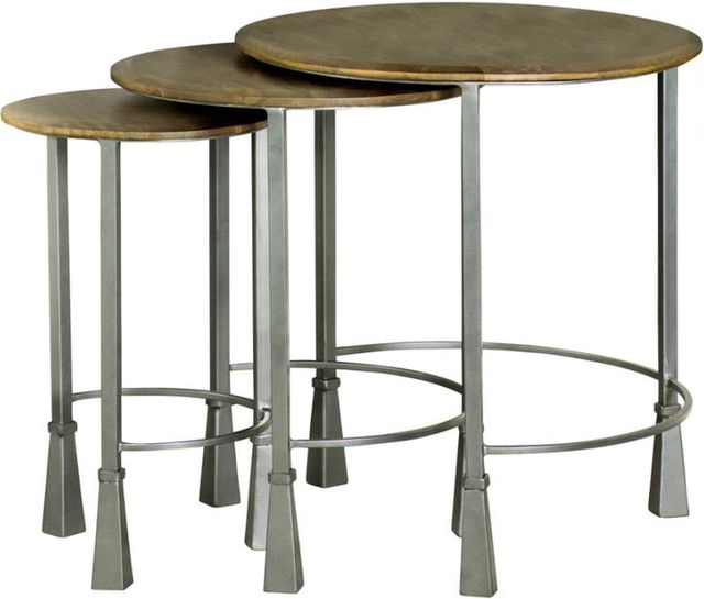 Coaster® Deja 3-Piece Natural Nesting Tables with Gunmetal Leg-0