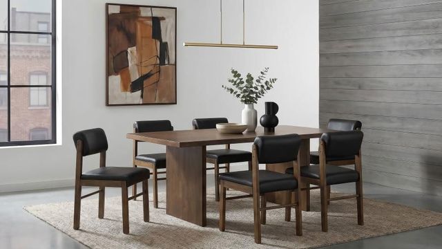 Coaster® Decker 7-Piece Black/Walnut Dining Table Set-1