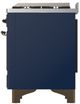 Ilve® Majestic III 36" Midnight Blue Pro Style Dual Fuel Natural Gas Range with Solid Door and Burnished Trim-4