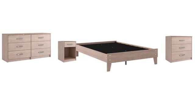 Signature Design by Ashley® Flannia 4-Piece Gray Full Platform Bed Set-0