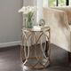 Olliix by Madison Park Tempered Glass Accent Table with Bronze Base-2