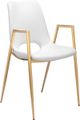 Zuo Modern Desi White/Gold Dining Chair-0