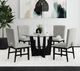 Elements International Oregon 5-Piece Glass Top Dining Set with Black Base-1