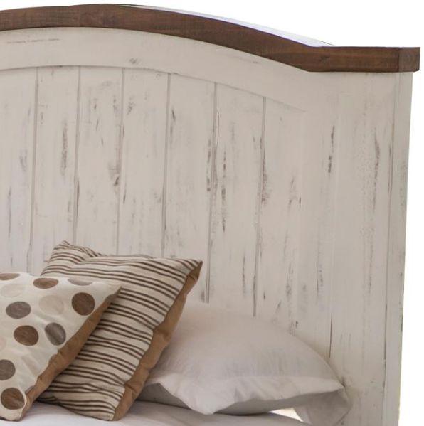 International Furniture Direct Pueblo White Queen Panel Bed-3