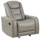 New Classic® Home Furnishings Breckenridge Light Gray Manual Glider Recliner-0