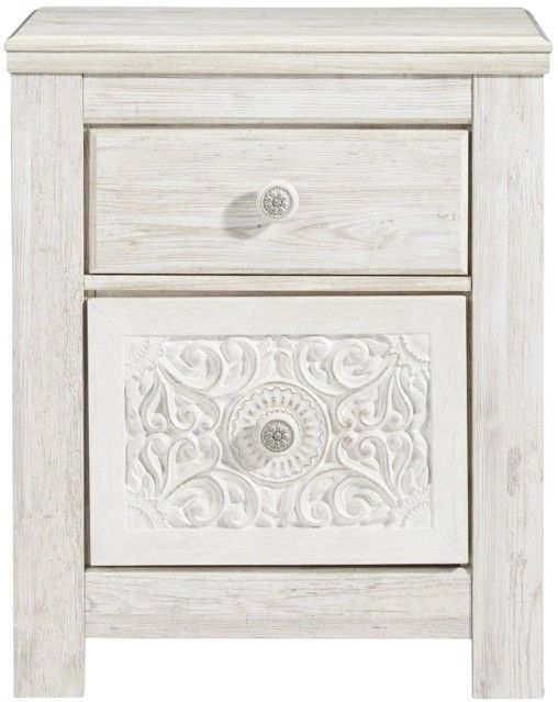 Signature Design by Ashley® Paxberry Whitewash 2-Drawer Nightstand-1