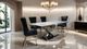 Furniture of America® Palazzo 7-Piece Chrome Dining Table Set with Black Chairs-2