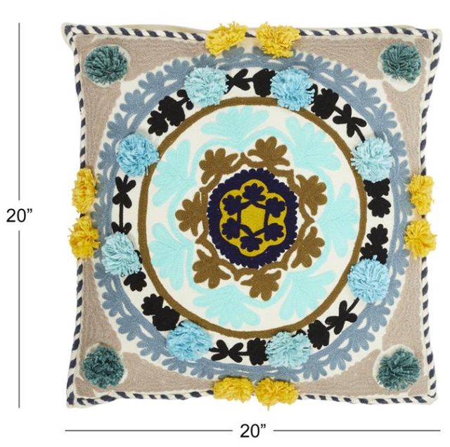 Deco Marche Multi-Colored 20" Decorative Pillow-2
