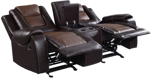 Homelegance® Briscoe Brown Manual Reclining Glider Loveseat-3
