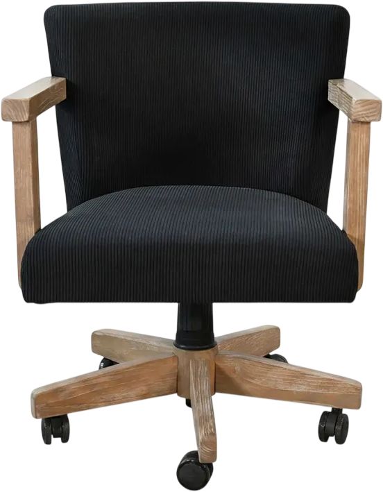 Sunny Designs™ Gibson Black Corduroy/Oak Grove Game Chair-2