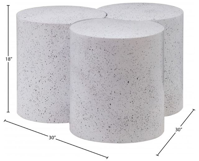 Meridian Furniture Dimple 3-Piece White 18'' Modular Nesting Coffee Table Set-3