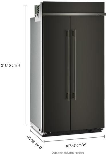 KitchenAid® 42" 25.5 Cu. Ft. Black Ore Built-In Side-by-Side Refrigerator with Platinum Interior-2