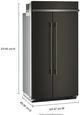 KitchenAid® 42" 25.5 Cu. Ft. Black Ore Built-In Side-by-Side Refrigerator with Platinum Interior-2