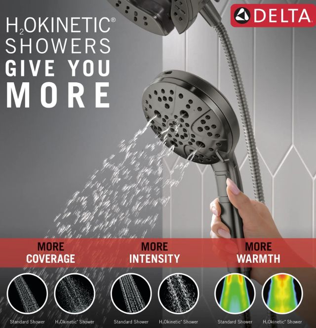 Delta Universal Showering Lumicoat® Black Stainless 2.5 GPM 7-Setting In2ition® with ProClean®-3