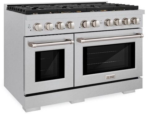 ZLINE 48" Satin Stainless Steel Pro Style Gas Range with 8 Brass Burners-3