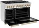ZLINE Autograph Edition 48" Stainless Steel Pro Style Dual Fuel Range with Black Matte Door-1