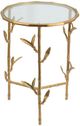 A & B Home Glass Top Side Table with Antique Brass Base-2