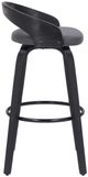 Armen Living Sonia 2-Piece Black Brushed/Gray Counter Stool Set-3