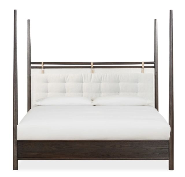 Modus Furniture Rockport Turtle Dove/Yin Eastern King Upholstered Poster Bed-2