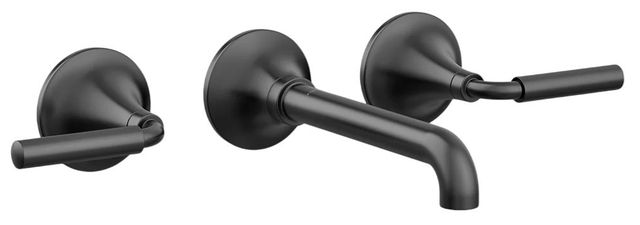 KOHLER® Tone™ Matte Black Wall-Mount Bathroom Sink Faucet Trim-0