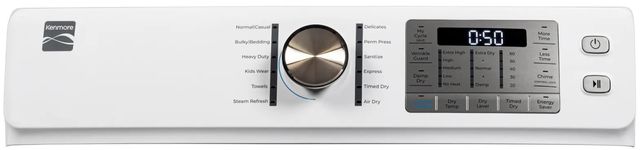 Kenmore® 8 Cu. Ft. White Front Load Electric Dryer with Accela Steam-2