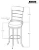 International Furniture Direct Blackburn Black/Blacksmithing Matte Black 30'' Bar Stool-2