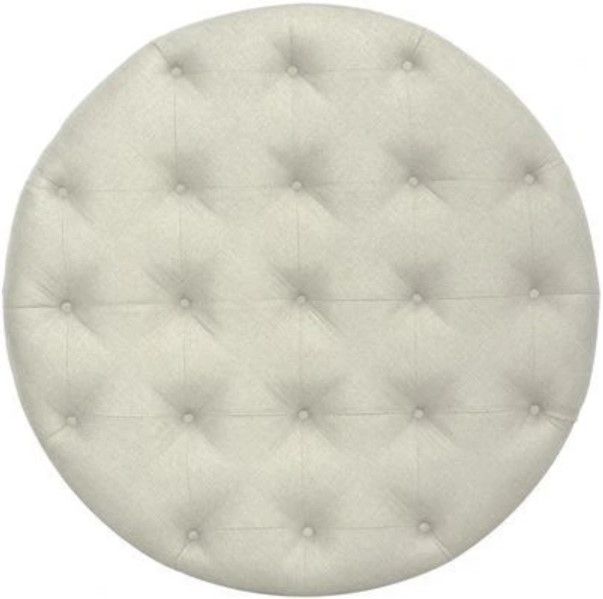 Liberty Furniture Americana Farmhouse Beige/Dusty Taupe Round Cocktail Ottoman-2