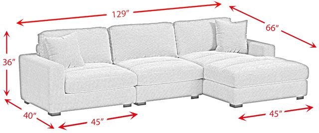 Elements International Arizona 3-Piece Steno Stone Right-Arm Facing Sectional and Chaise-2