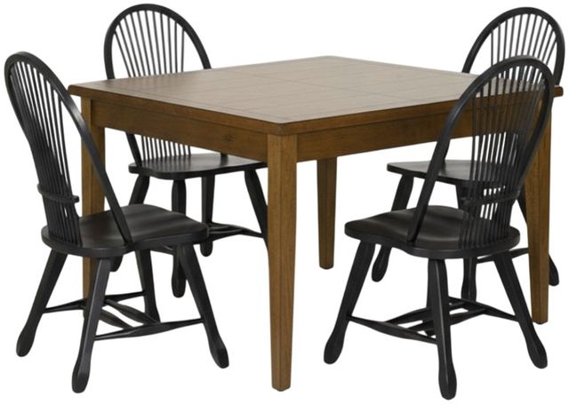 Liberty Furniture Treasures 5-Piece Black/Rustic Oak Dining Set-0