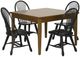 Liberty Furniture Treasures 5-Piece Black/Rustic Oak Dining Set-0