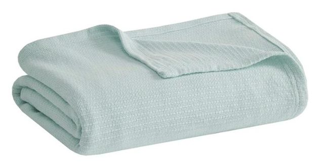 Olliix by Madison Park Freshspun Basketweave Blue Full/Queen Cotton Blanket-0