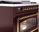 Ilve® Nostalgie II Noblesse 36'' Burgundy Pro Style Dual Fuel Range with Brass Trim-4