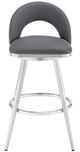 Armen Living Charlotte Brushed Stainless Steel/Grey 30'' Barstool-1