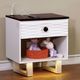 Furniture of America® Meredith Dark Walnut/White Nightstand-1