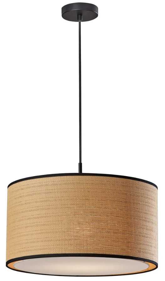 Adesso® Harvest Black Large Drum Pendant-0