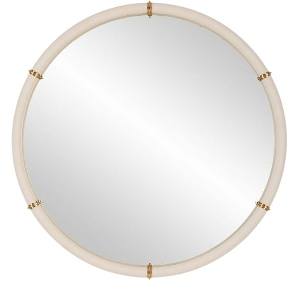 Uttermost® Cyprus White Round Mirror-0