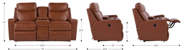 La-Z-Boy® Emmons Natural Power Reclining Loveseat with Console, Headrest, and Lumbar-2