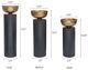 A & B Home Pillar 3-Piece Black/Gold Candle Holder Set-4