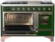 Ilve® Majestic III 48" Emerald Green Pro Style Dual Fuel Natural Gas Range with Triple Glass Door and Copper Trim-3