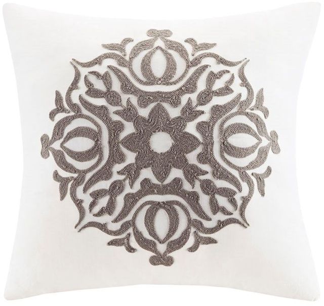 Olliix by Madison Park 4 Piece Ivory King/California King Malia Embroidered Cotton Reversible Duvet Cover Set-3