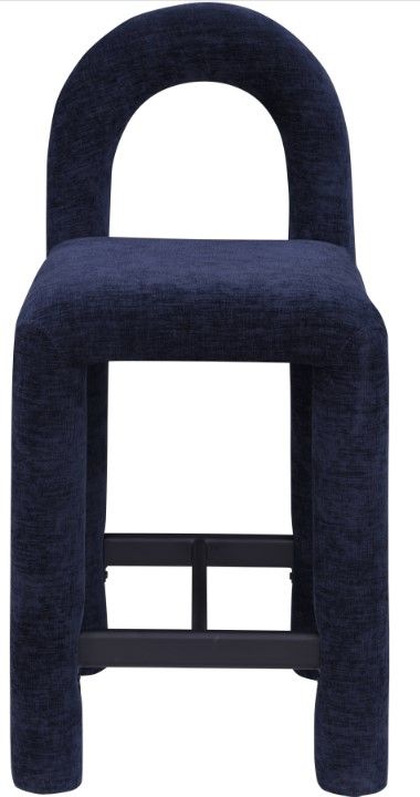 Meridian Furniture Amari Navy Upholstered Counter Stool-1