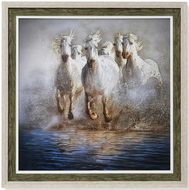 Stylecraft Wild Stallions Brown/Gray/White Wall Art -0