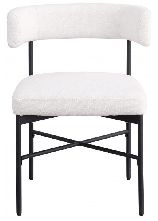 Meridian Furniture Rivage Cream/Matte Black Upholstered Dining Side Chair-1
