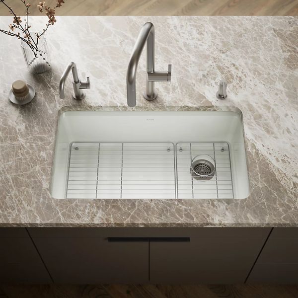 KOHLER® Riverby® Sea Salt 33" Undermount Single-Bowl Kitchen Sink-1