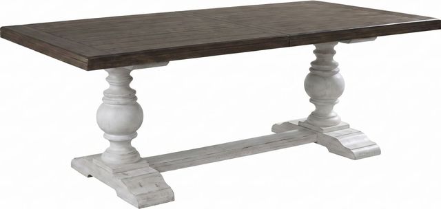 Liberty Furniture River Place 9-Piece Riverstone White/Tobacco Trestle Dining Table Set-2