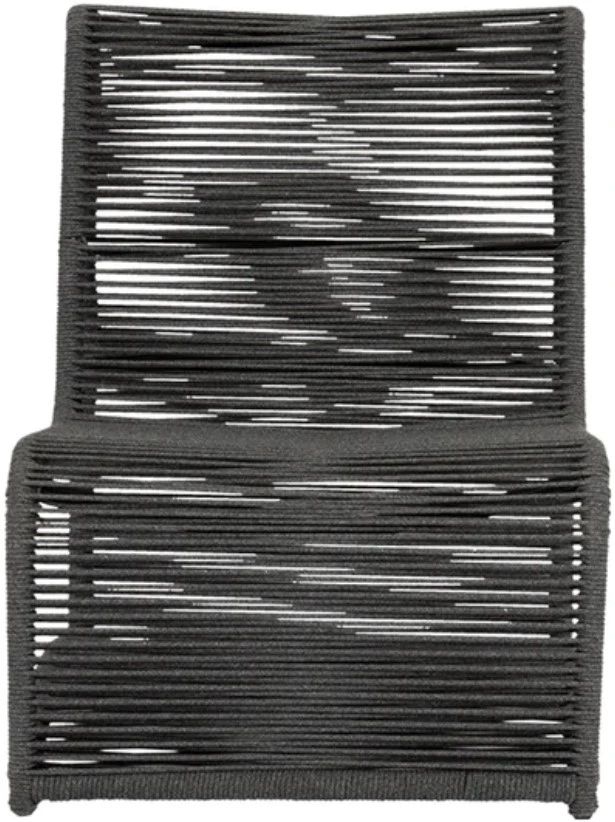 Sunset West Milano Slate Metal/Natural Fibers Outdoor Armless Club Chair-1