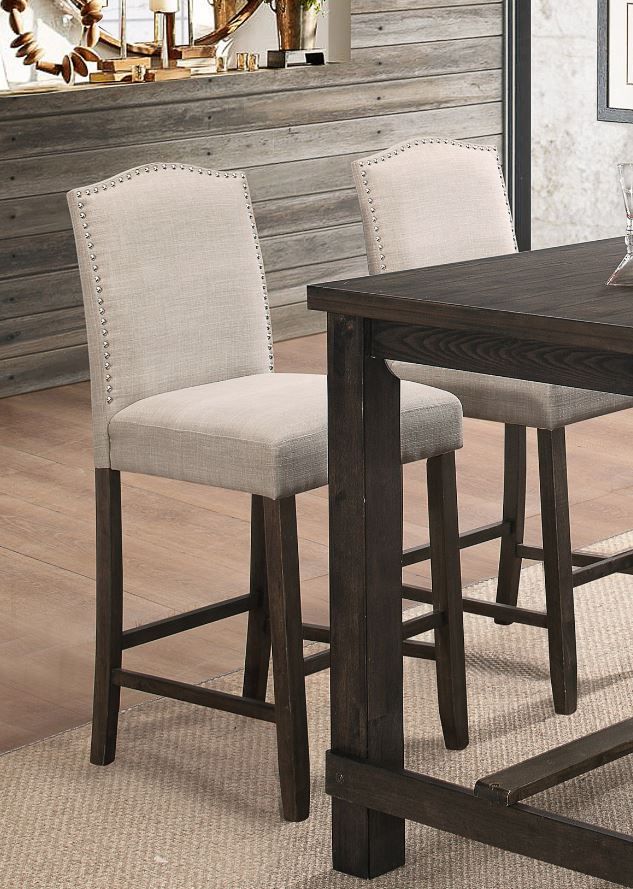 Mazin Furniture Bartell Cream/Espresso Counter Side Dining Chair-0
