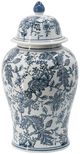 A & B Home Blue/White Ginger Jar-0