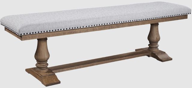 Urban Collections by Yutzy Woodworking Naples Retreat White Oak/Yolo-Grey Upholstered Dining Bench-0