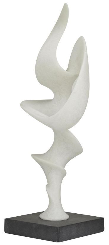 Deco Marche U Select White Polystone Decorative Sculpture with Black Base-2
